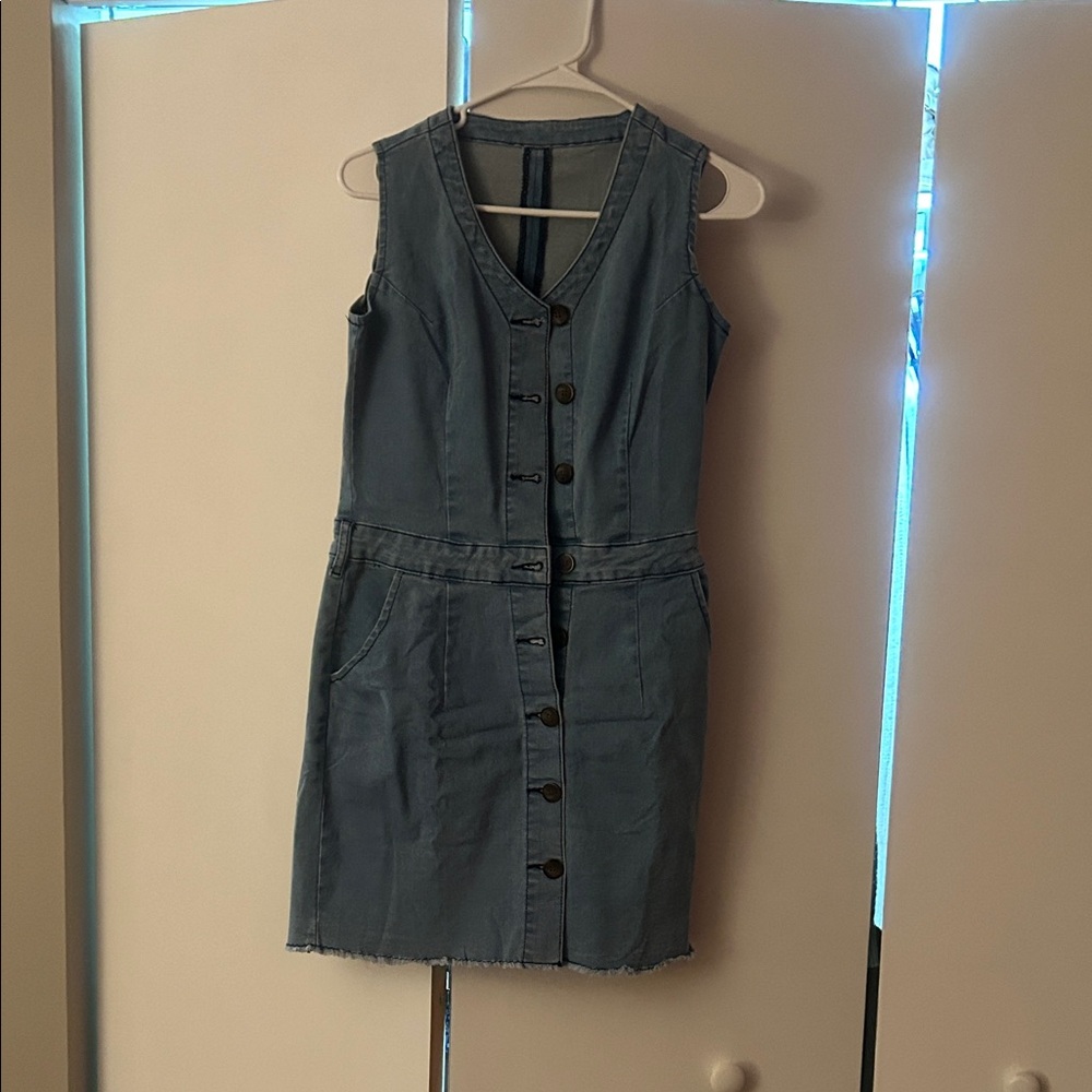 Denim Button-Down Dress